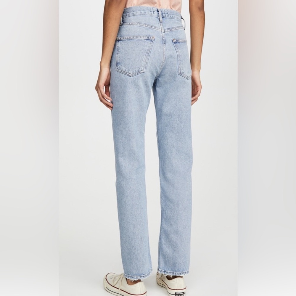 Lana Agolde Mid Rise Vintage Straight jeans. Color: Riptide EUC